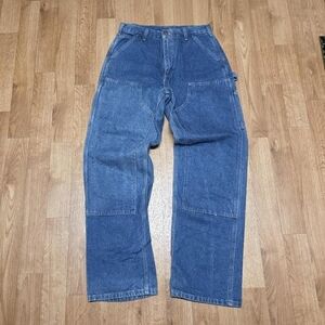 Carhartt Jeans Mens 32x32 Blue Double Knee Carpenter Jeans B73DST Made in USA